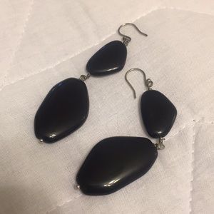 ⚡️3 for $12 Black stone dangling earrings